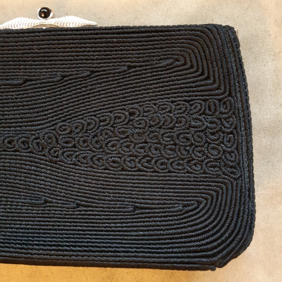Vintage black cord clutch - Picture 4 of 9